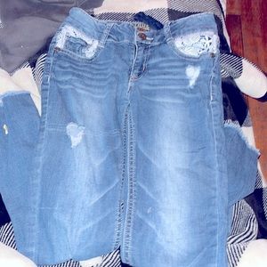 The are skinny jeans  in great condition they have been worn and size 12